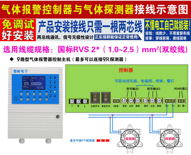 可燃性氣體報警器接線圖
