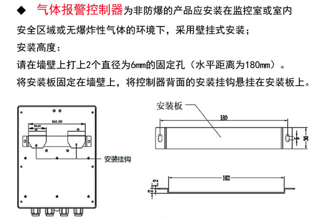 可燃性氣體報警器安裝在墻壁