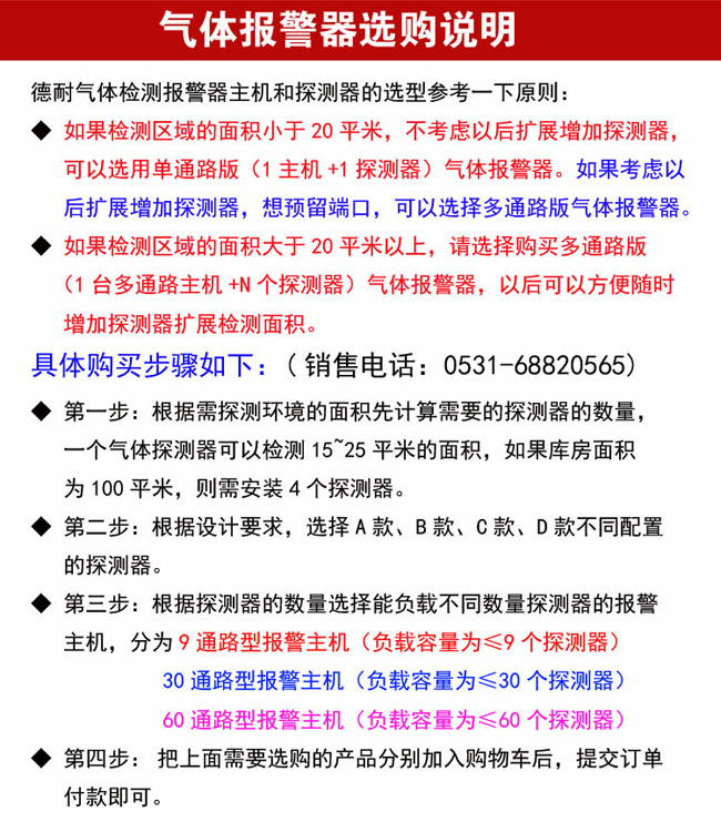 可燃性氣體報警器選購說明