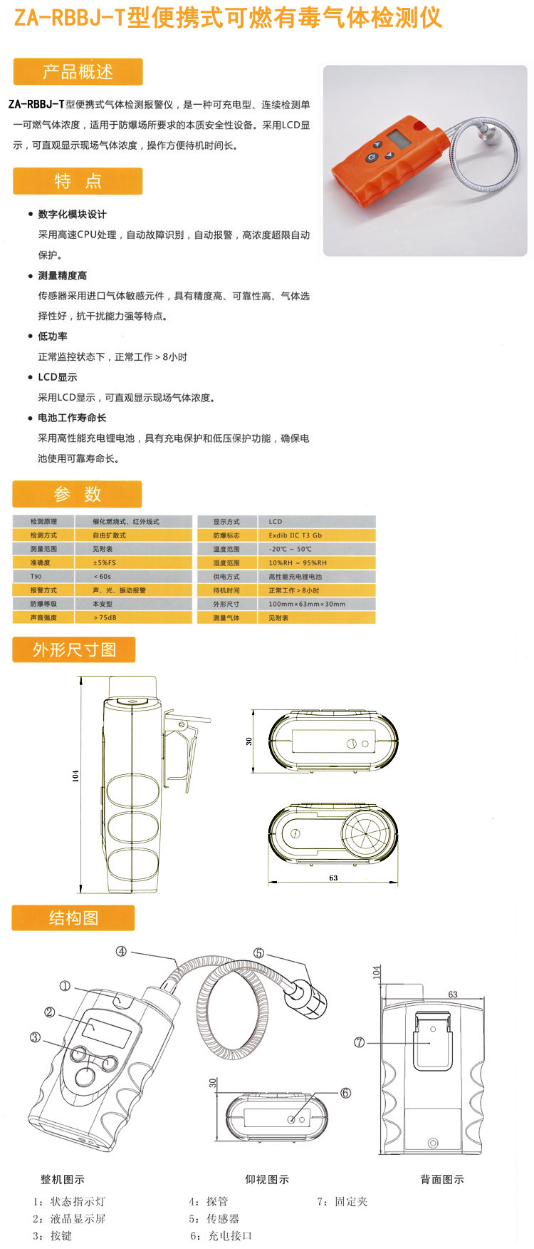 便攜式可燃氣體檢測儀